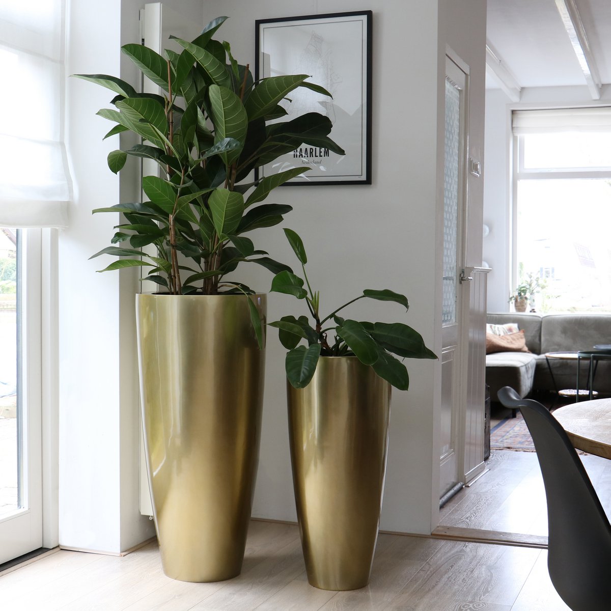 Plantenpot Kentucky Gold, Hoog Model, Ø37 x H80 cm /of/ Ø47 x H100 cm, Vase The World