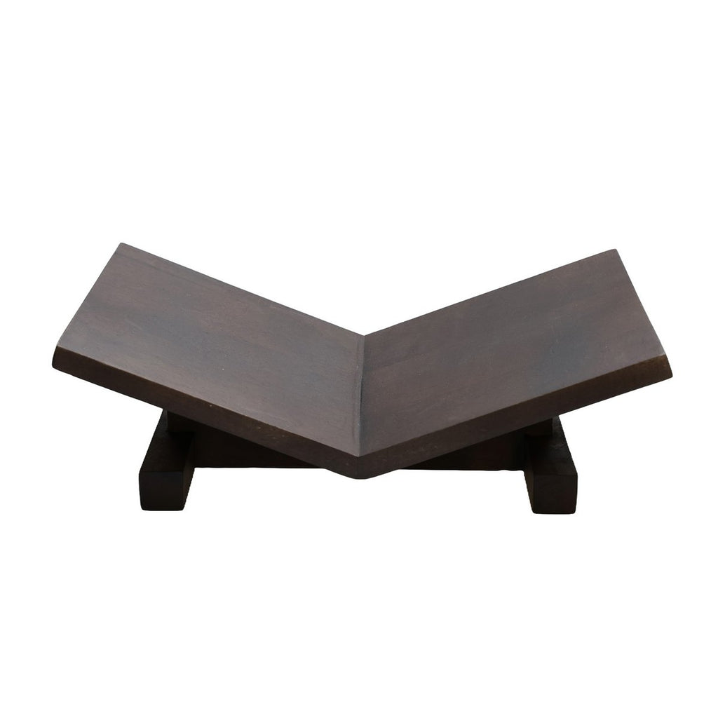 Vase The World boekenstandaard Wiggins walnut, houten book stand, 37 x 13 x 23 cm