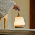 Liv lichtbruine oplaadbare lamp, snoerloos en dimbaar, Ø15 x 16 cm