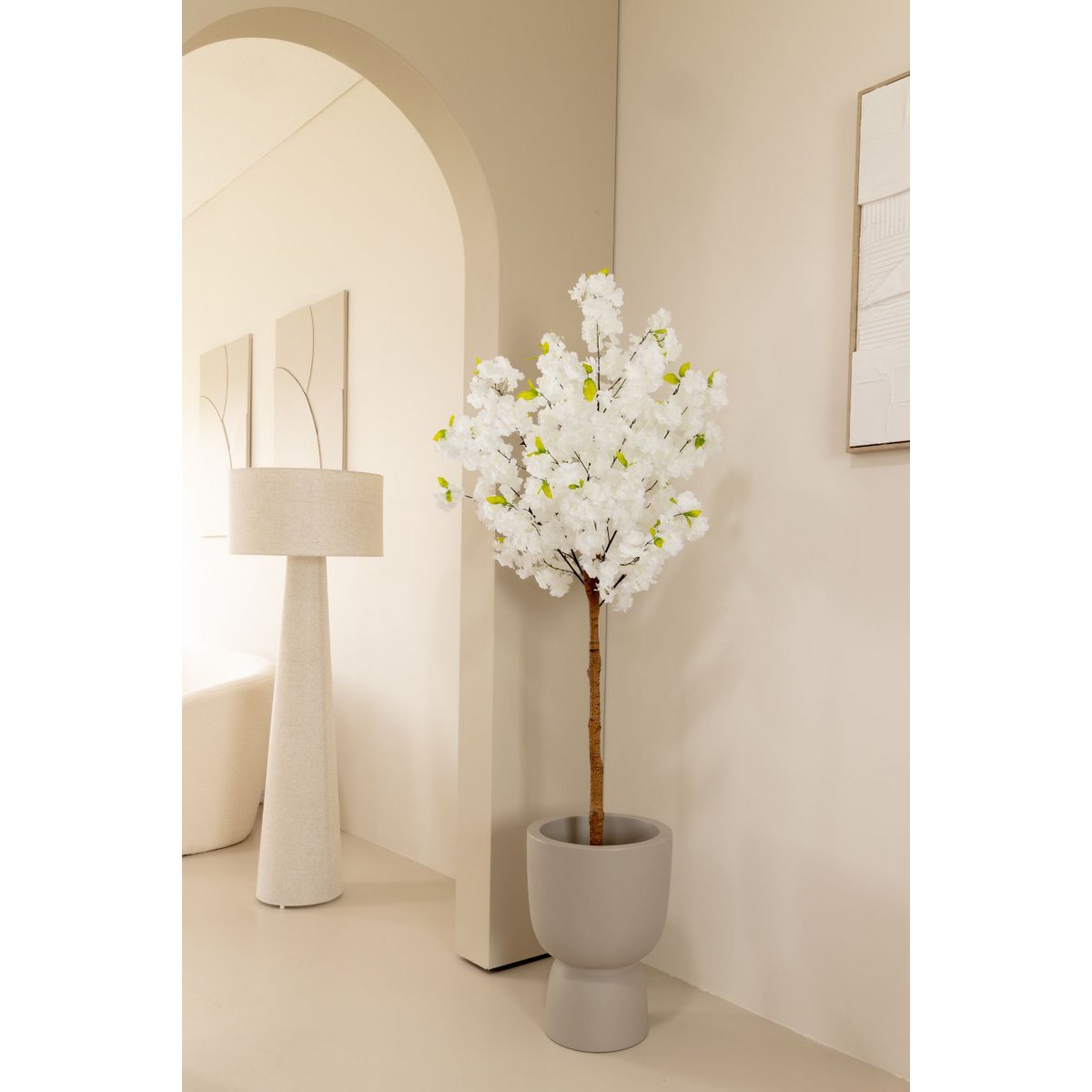 Kunst Kersenbloesem 150 cm, Wit
