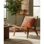 Brunetta kussenhoes 45x45 cm, gevlochten breisel in auburn katoen, Urbane Hide