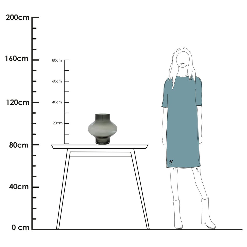 Ruvuma vaas grey, mondgeblazen glas, Vase The World