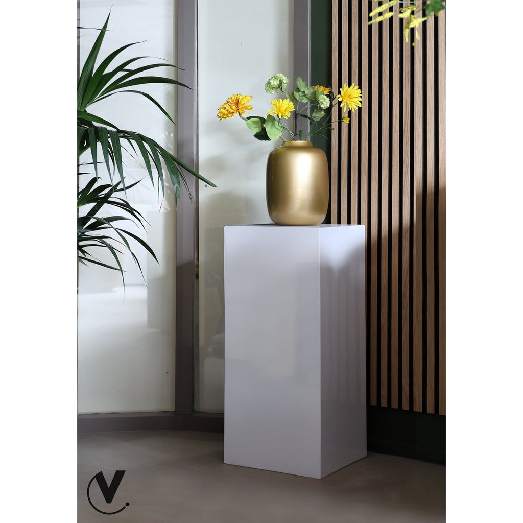 Zuil en Plantenbak Mont Blanc, Pearl Shiny White, Dubbelzijdig, Vase The World