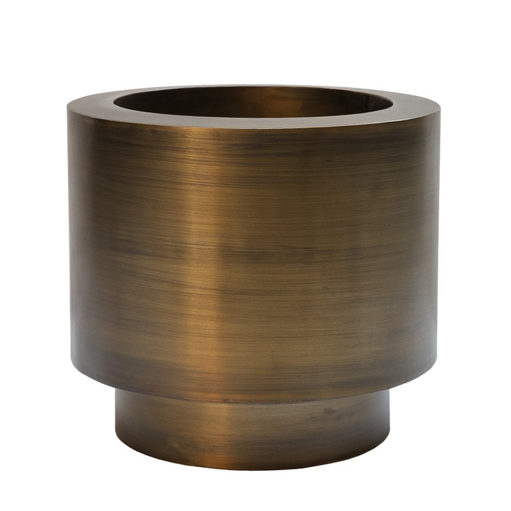 Plantenpot Uyuni Aged Brass, Geborstelde Bronslook, Maten: Ø40 x H35 cm /of/ Ø60 x H35 cm /of/ Ø80 x H55 cm, Vase The World