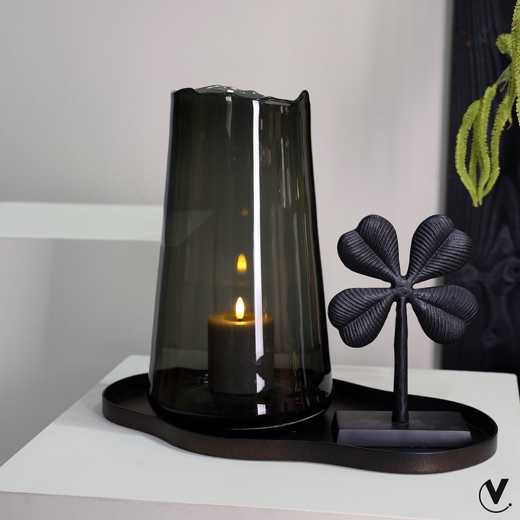 Vase The World Deco Geluk Santa Fe black, metalen woonaccessoire, 23 cm