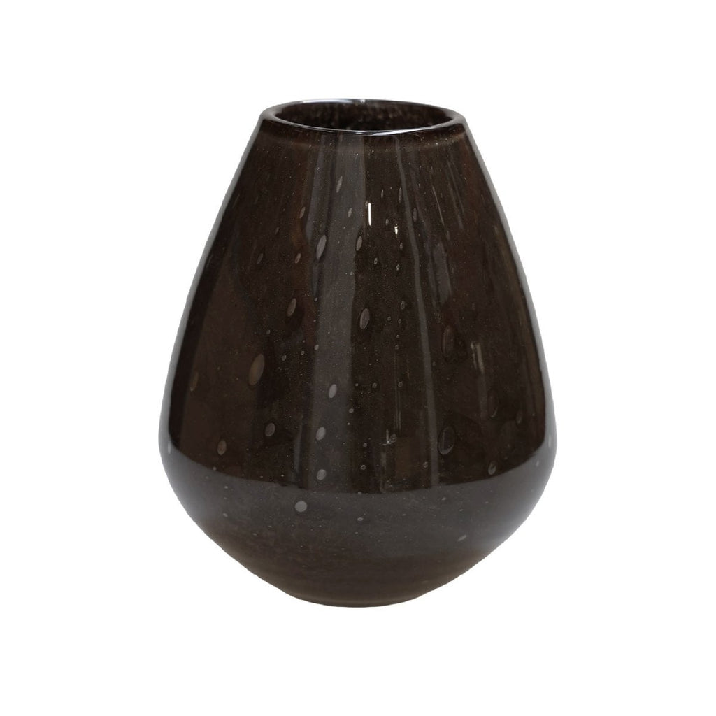 Tasman Elite vaas S, H20 cm Ø18 cm, donkerbruin glas met luchtbellen, Vase The World