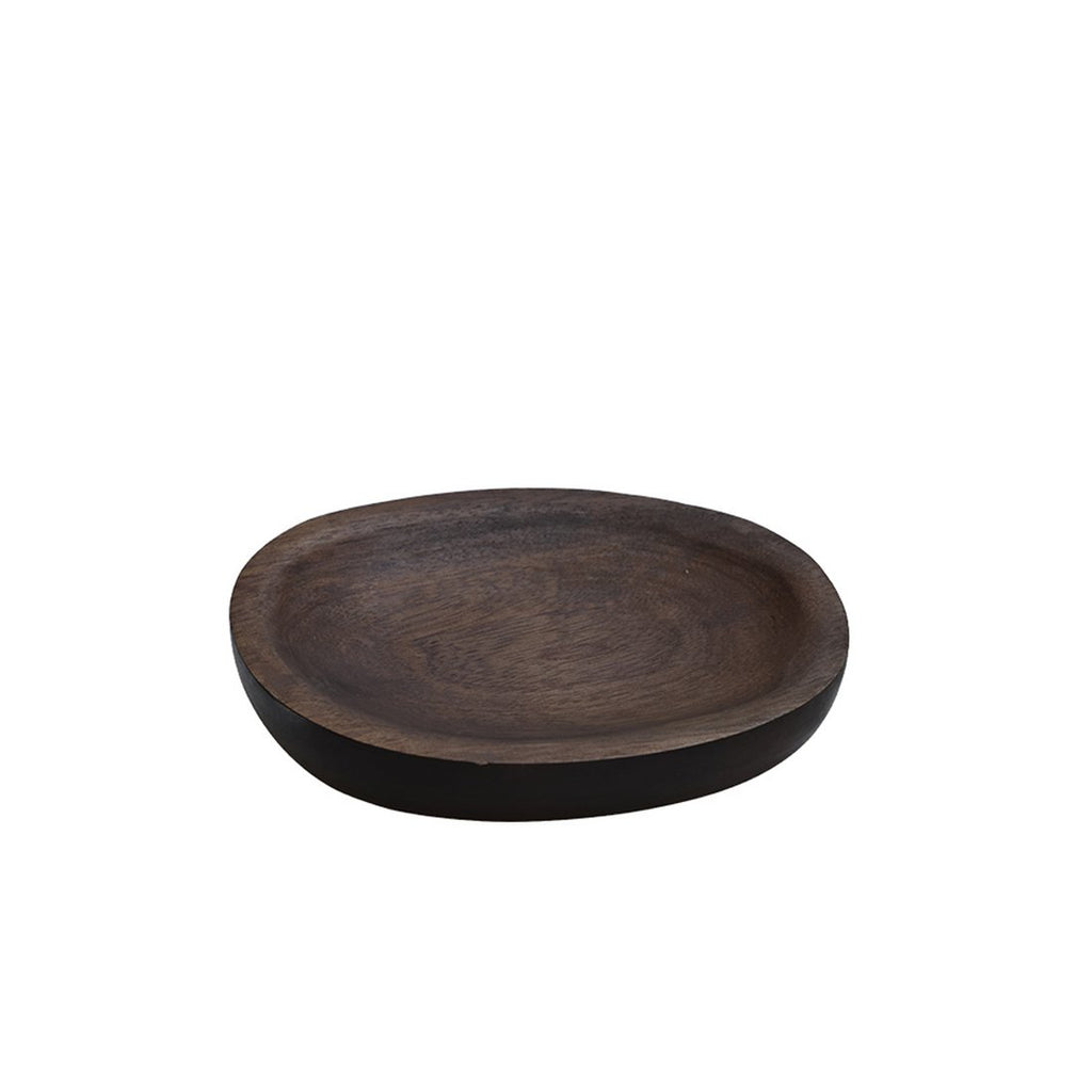 Vase The World dienblad Foster walnut, houten deco tray, Ø14 tot Ø24 cm (XS tot L)