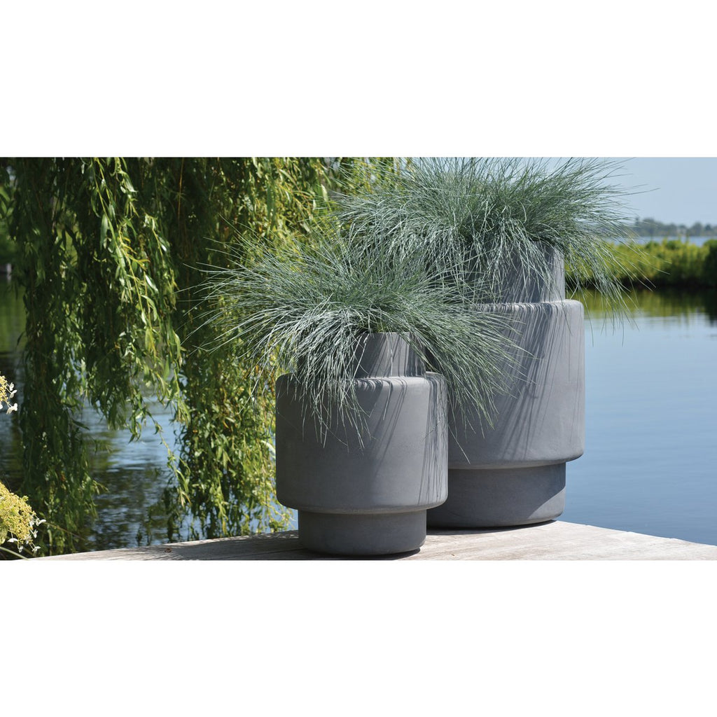 Pot Billund Grey, Fiberstone, 40xH50 cm /of/ 60xH70 cm, Vase The World