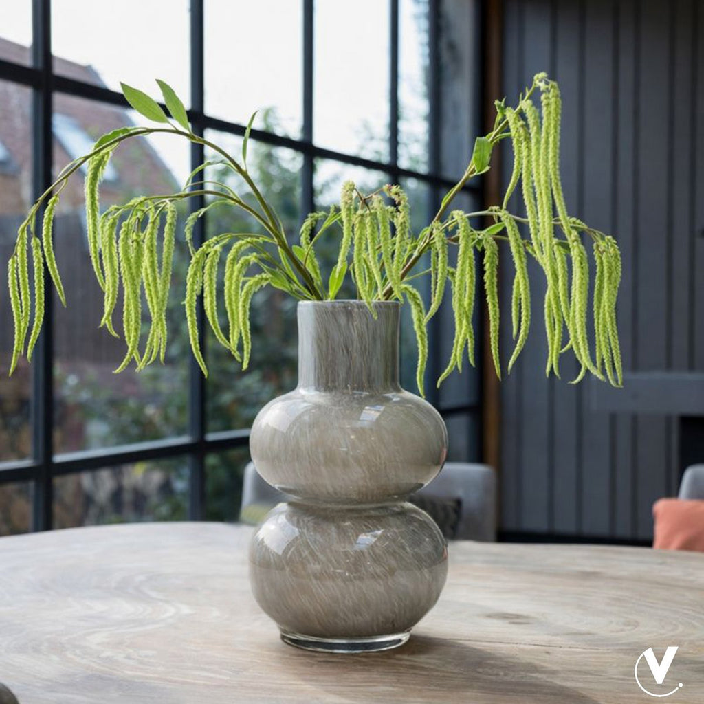 Alima Elite vaas, grijs glas met luchtbellen, Vase The World
