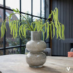 Alima Elite vaas, grijs glas met luchtbellen, Vase The World
