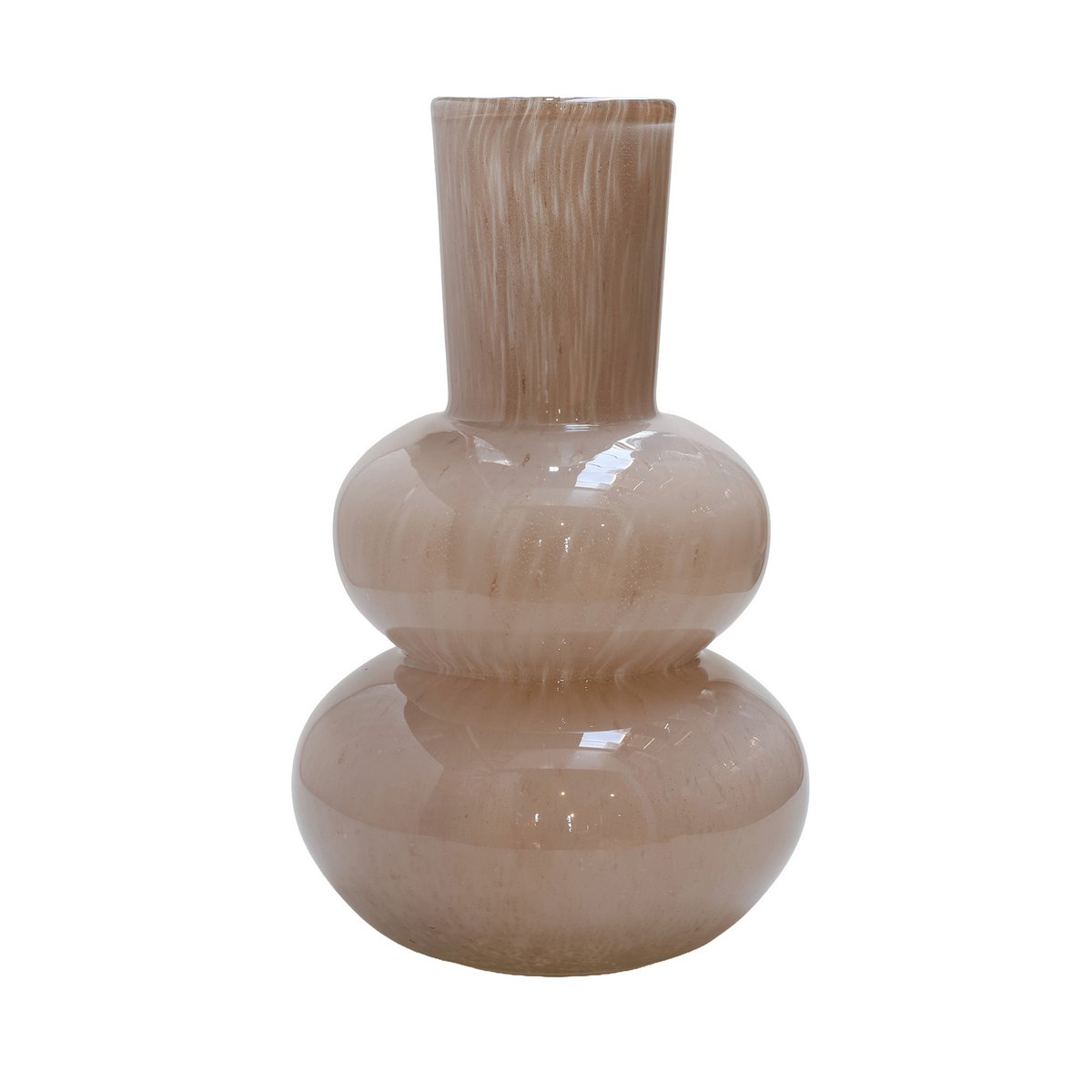 Lindi Elite vaas Ø22 cm, ivoor glas met luchtbellen, Vase The World