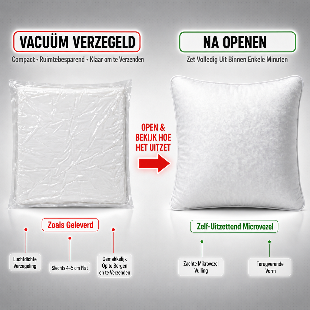 Binnenkussen 60x60 cm, microvezel vulling 1500 g, wit polyester, Urbane Hide
