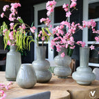 Lindi Elite vaas Ø22 cm, grijs glas met luchtbellen, Vase The World