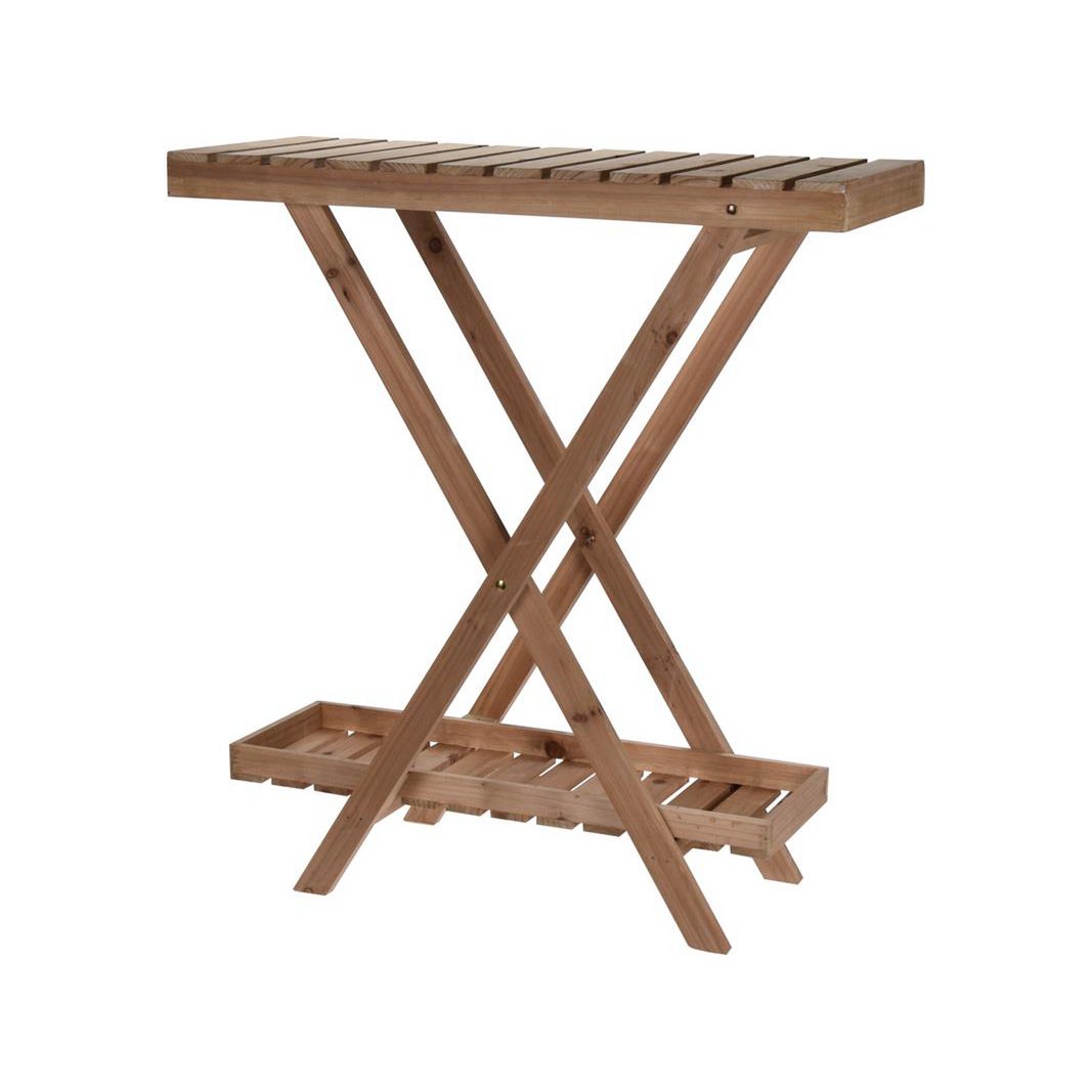 Plantenrek hout met 2 lagen, 70 x 28 x 75 cm