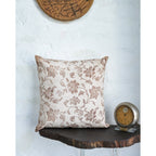 Set van 2 vintage bloemen kussenhoezen 45x45 cm, beige en bruin digitale print, Urbane Hide