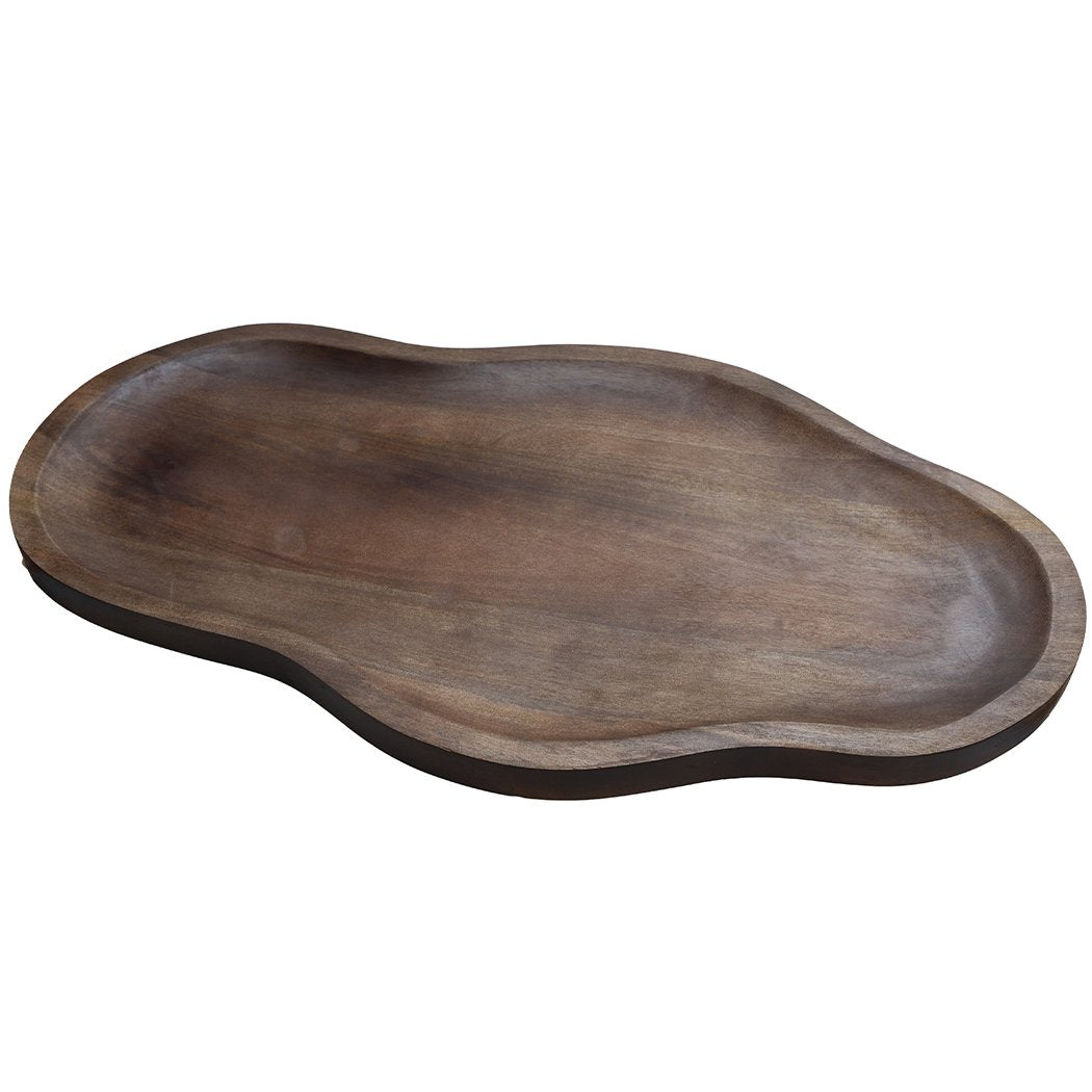 Vase The World dienblad Bauru walnut, houten serveer en decoratie tray (S of M)