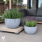 Plantenpot Louisiana Grey, Fiberstone, Ø45 x H28 cm /of/ Ø60 x H38 cm, Vase The World