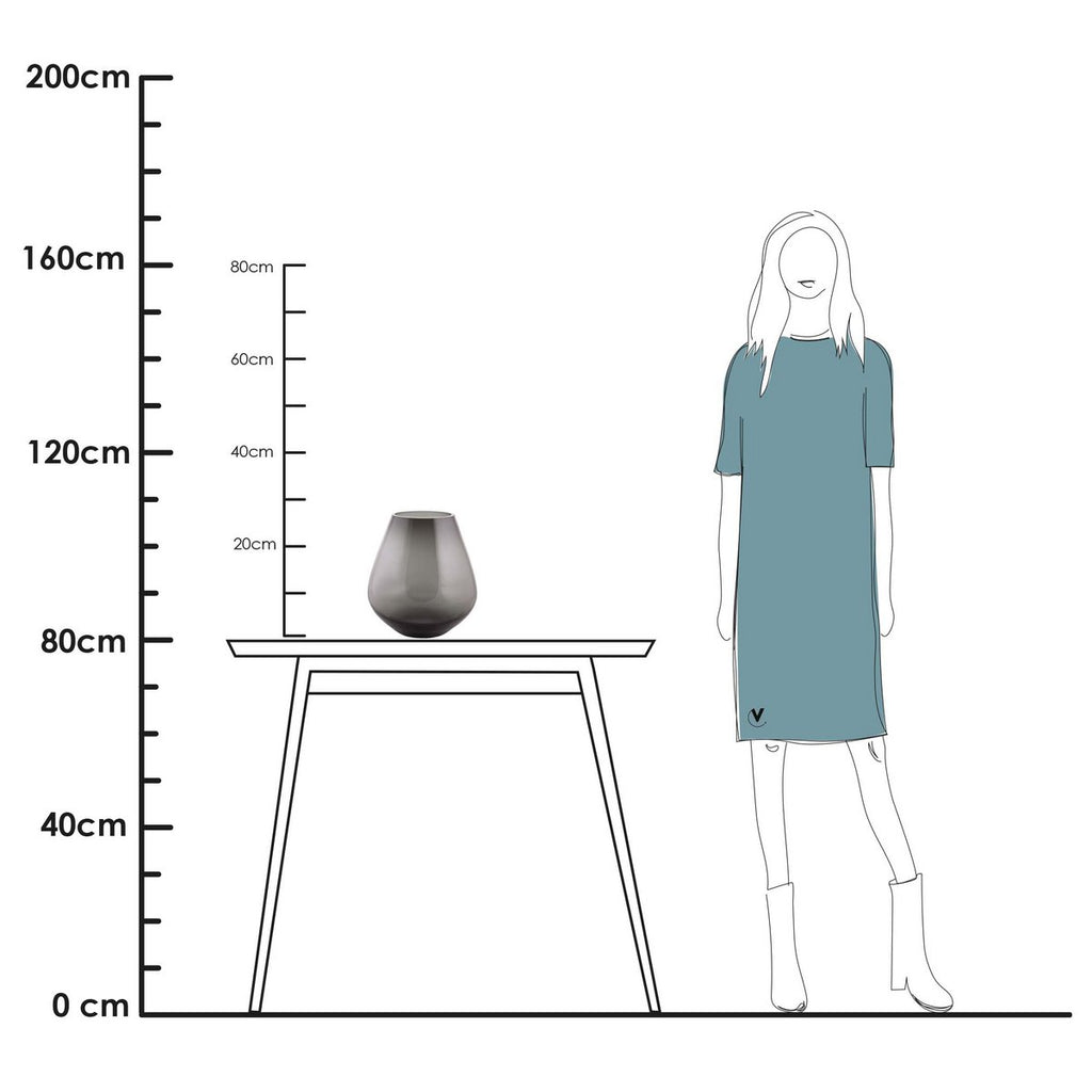Tasman vaas grey, mondgeblazen glas, Vase The World