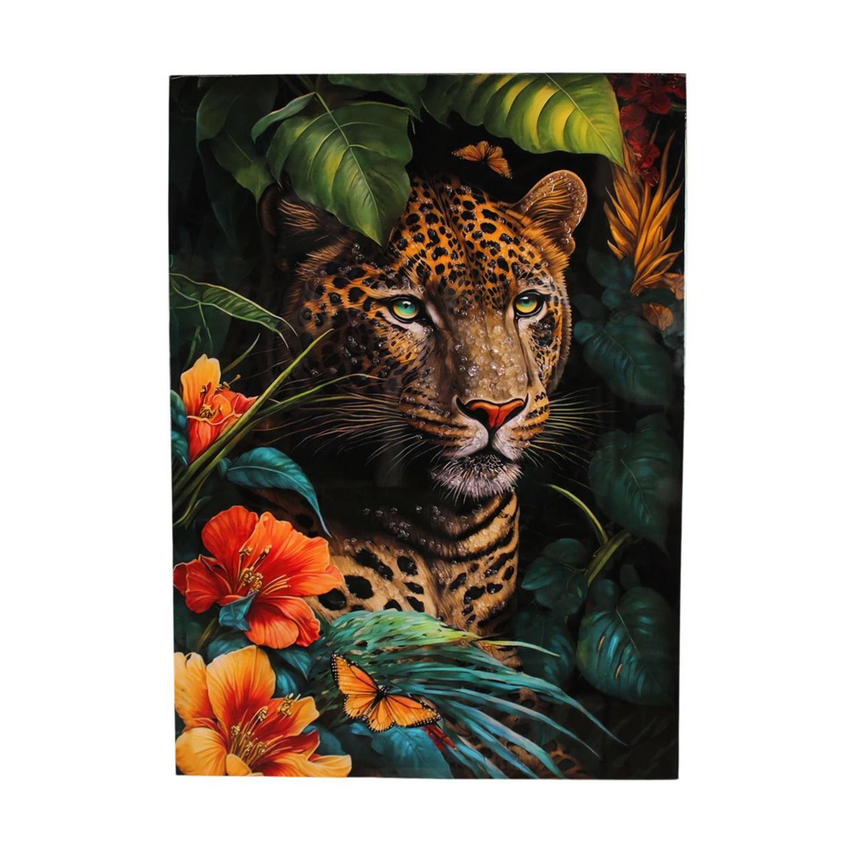 Muurkunst Luipaard, Canvas Glans, 70 x 100 cm