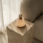 Liv lichtbruine oplaadbare lamp, snoerloos en dimbaar, Ø15 x 16 cm