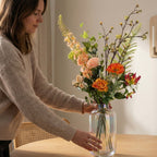 Artificial Flower Bouquet - Amber Peach Deluxe - Real Touch - 12 Stems - ↑ 105 Cm
