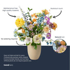 Artificial Flower Bouquet - Soft Spring Deluxe - Real Touch - 18 Stems - ↑ 85 Cm