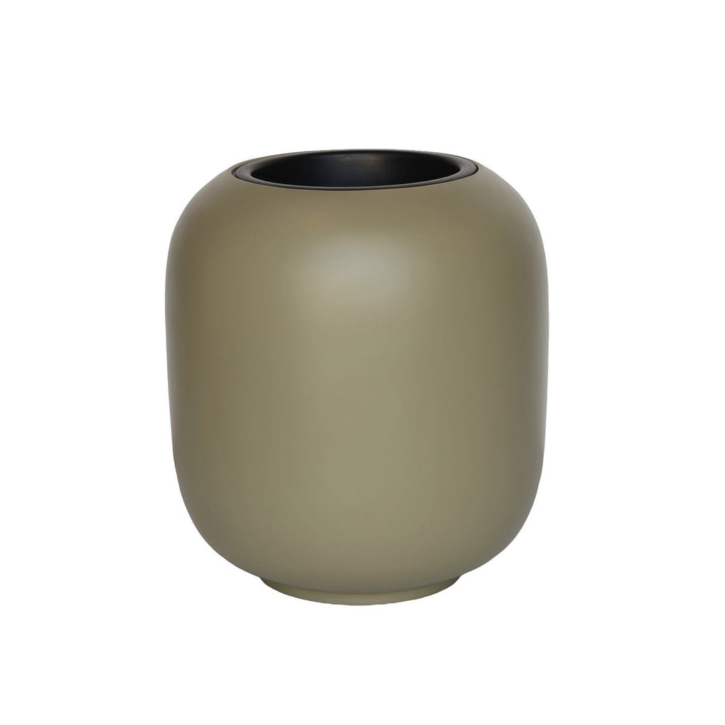 Plantenpot Lampang Pebble Grey, Met Uitneembare Binnenpot,  Ø33 x H36,5 cm /of/ Ø43,5 x H48 cm, Vase The World