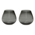 Vase The World waxinelichthouder Tasman XS grey, glas, set van 2, Ø12,5 x 11,5 cm