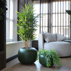 Plantenpot Phuket Green, Met Uitneembare Binnenpot, Ø34,5 x H26 cm /of/ Ø45,5 x H34,5 cm, Vase The World