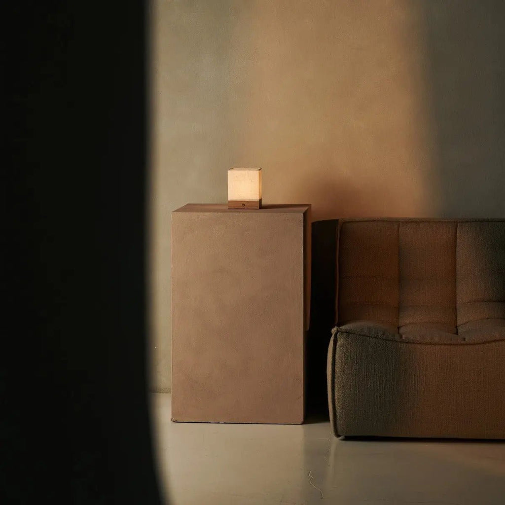 Zano lichtbruine draadloze tafellamp met batterij, dimbaar, Ø12 x 15 cm