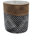 Urbane Hide GeoWeave opbergmand katoen en jute, zwart wit, Ø30 x 25 cm