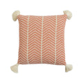 Chevrona kussenhoes 45x45 cm, chevron breisel in dusty coral met kwastjes, Urbane Hide
