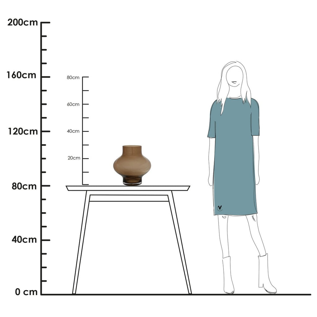Ruvuma vaas taupe, mondgeblazen glas, Vase The World