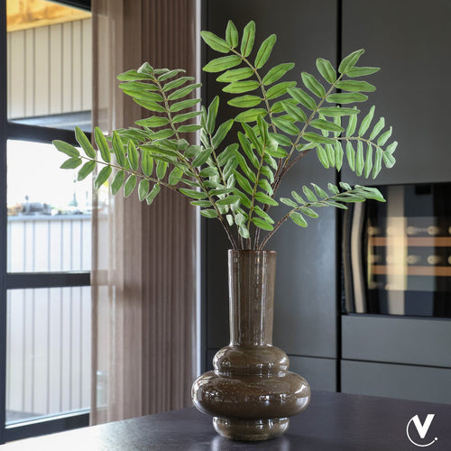 Bolombo Elite vaas, donkerbruin glas met luchtbellen, Vase The World