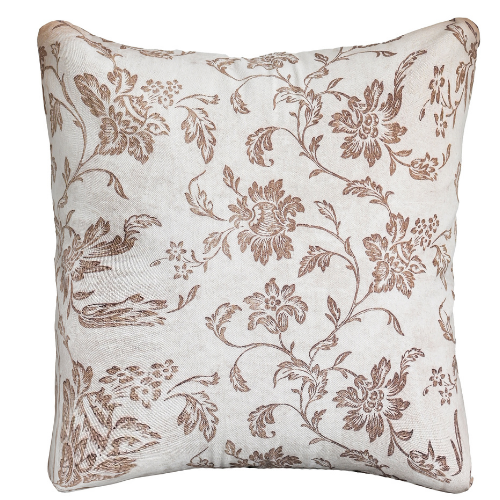 Set van 2 vintage bloemen kussenhoezen 45x45 cm, beige en bruin digitale print, Urbane Hide