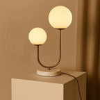 Giorgia marmeren tafellamp met gouden details en 2 lichtpunten, Ø27 x 45 cm
