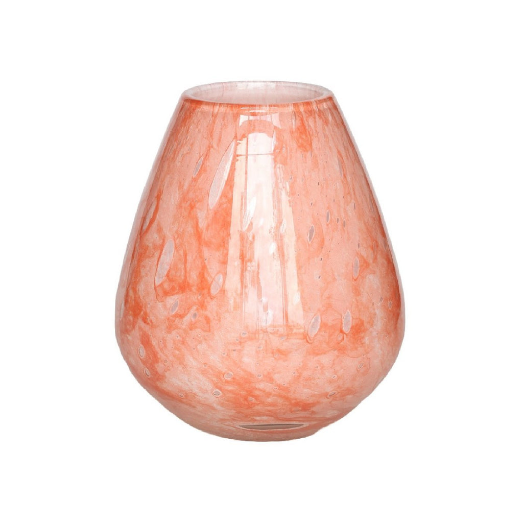 Tasman Elite vaas S, H20 cm Ø18 cm, roze glas met luchtbellen, Vase The World
