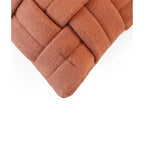 Brunetta kussenhoes 45x45 cm, gevlochten breisel in auburn katoen, Urbane Hide