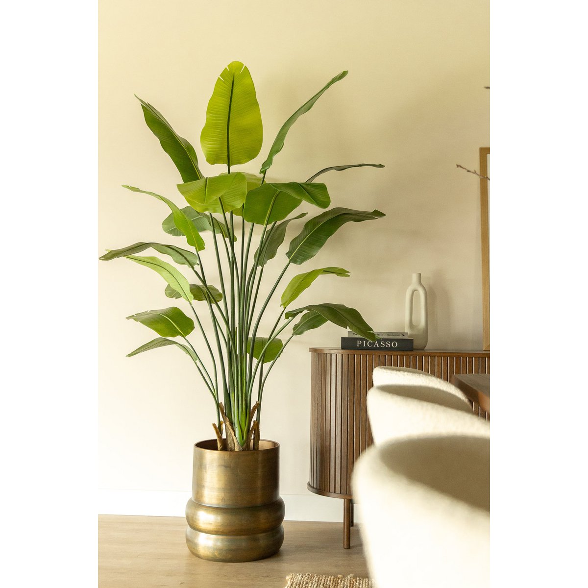 Strelitzia kunstplant 180 cm, grote kunstplant met realistische bladeren