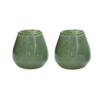 Vase The World waxinelichthouder Tasman Elite XS green, glas, set van 2, Ø12,5 x 11,5 cm
