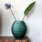 Chinko satin vaas Ø29 cm, groen mondgeblazen glas, Vase The World