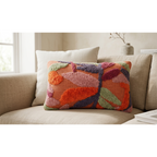 Verda kussenhoes 30x50 cm, getufte bladeren in multicolour katoen, Urbane Hide