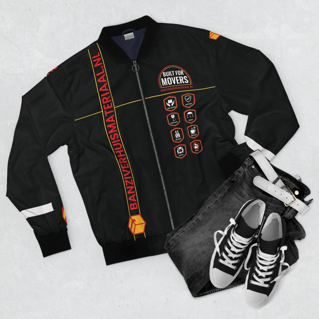 BanziVerhuismateriaal Bomber Jacket (Black) | Built for Movers Edition