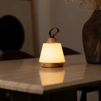 Liv lichtbruine oplaadbare lamp, snoerloos en dimbaar, Ø15 x 16 cm
