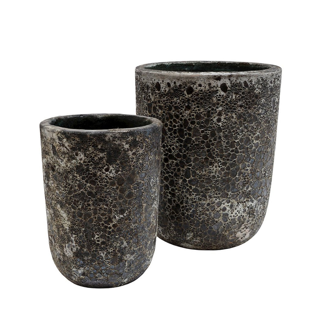 Plantenpot Fuji Relic Black, Set van 2, Ø36 en Ø26 cm