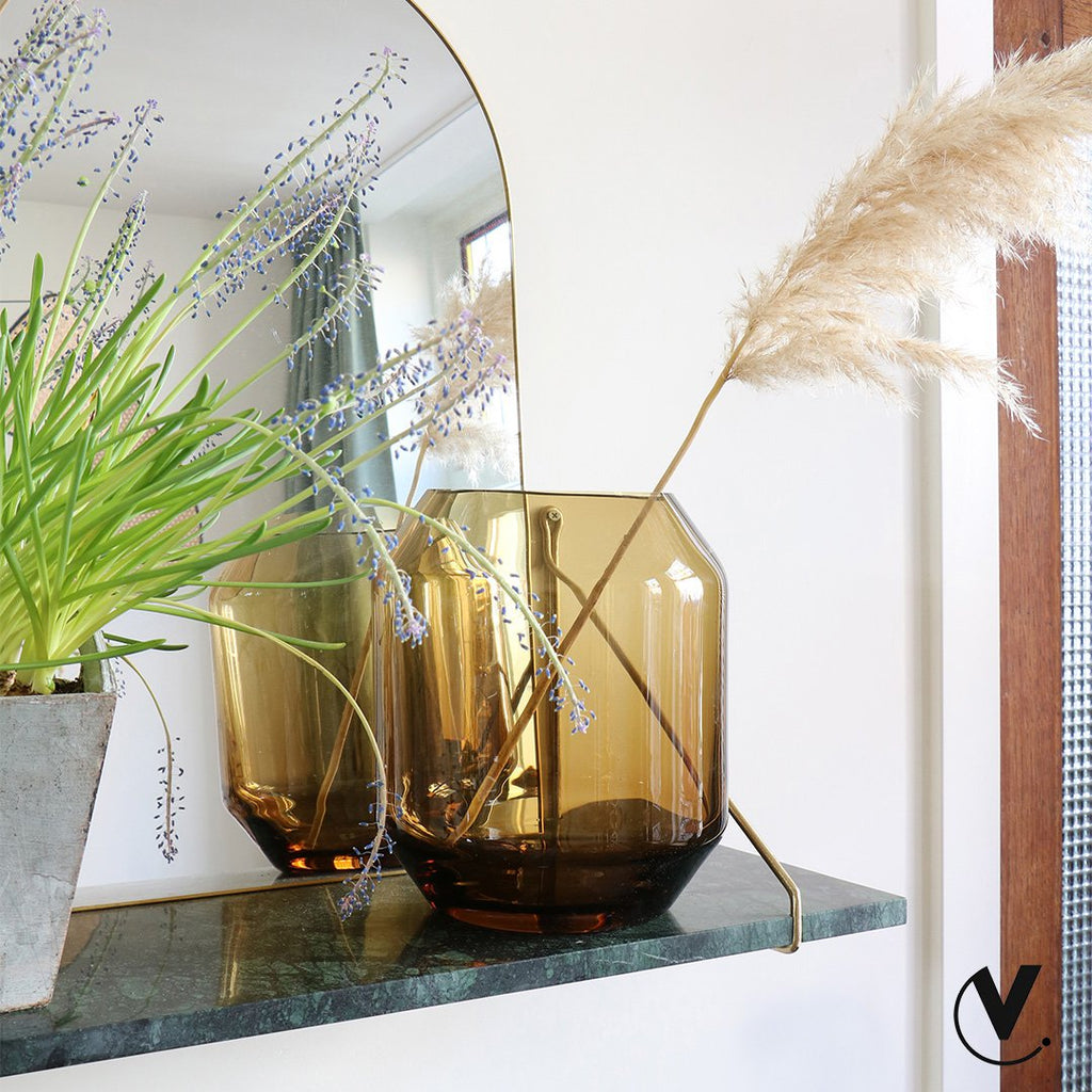 Sill vaas S Ø20 cm, cognac mondgeblazen glas, Vase The World
