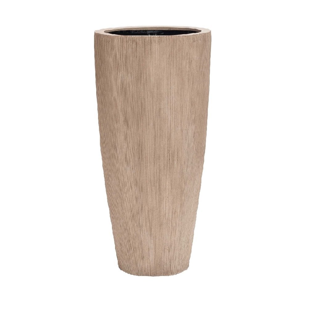 Plantenpot Java Stripe Beige, Hoog Model, Ø38 x H80 cm /of/ Ø47 x H100 cm, Vase The World