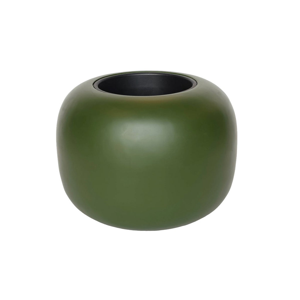 Plantenpot Phuket Green, Met Uitneembare Binnenpot, Ø34,5 x H26 cm /of/ Ø45,5 x H34,5 cm, Vase The World