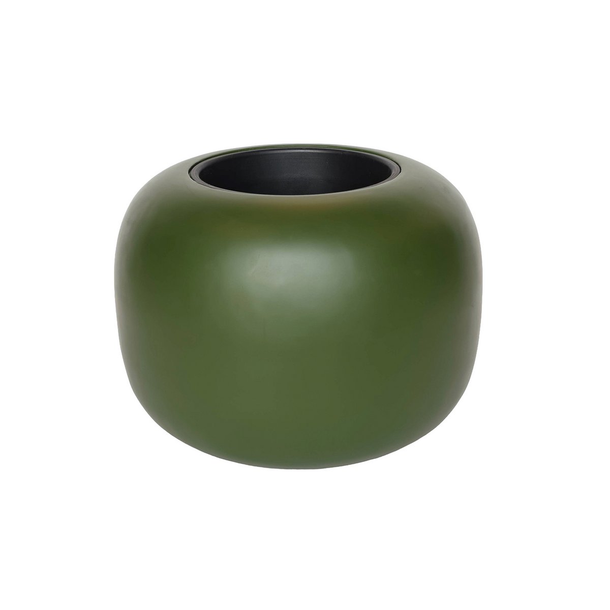 Plantenpot Phuket Green, Met Uitneembare Binnenpot, Ø34,5 x H26 cm /of/ Ø45,5 x H34,5 cm, Vase The World