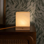 Yce Draadloze Houten Tafellamp Lichtbruin, Dimbaar, USB C